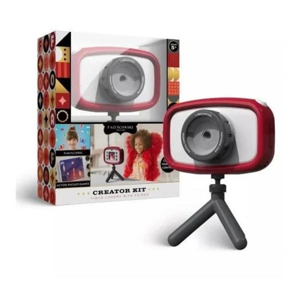 NEW! FAO Schwarz Video Camera w. Tripod (includes Creator Kit)